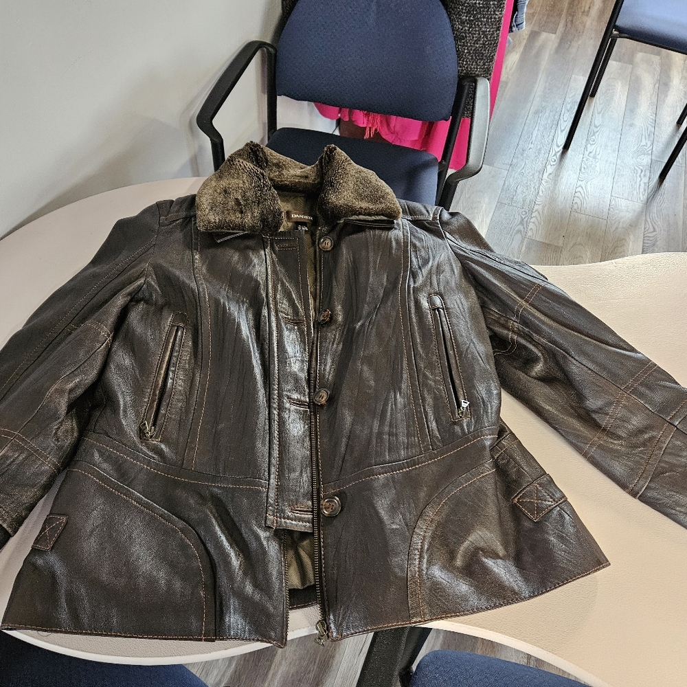 Leather coat: Danier